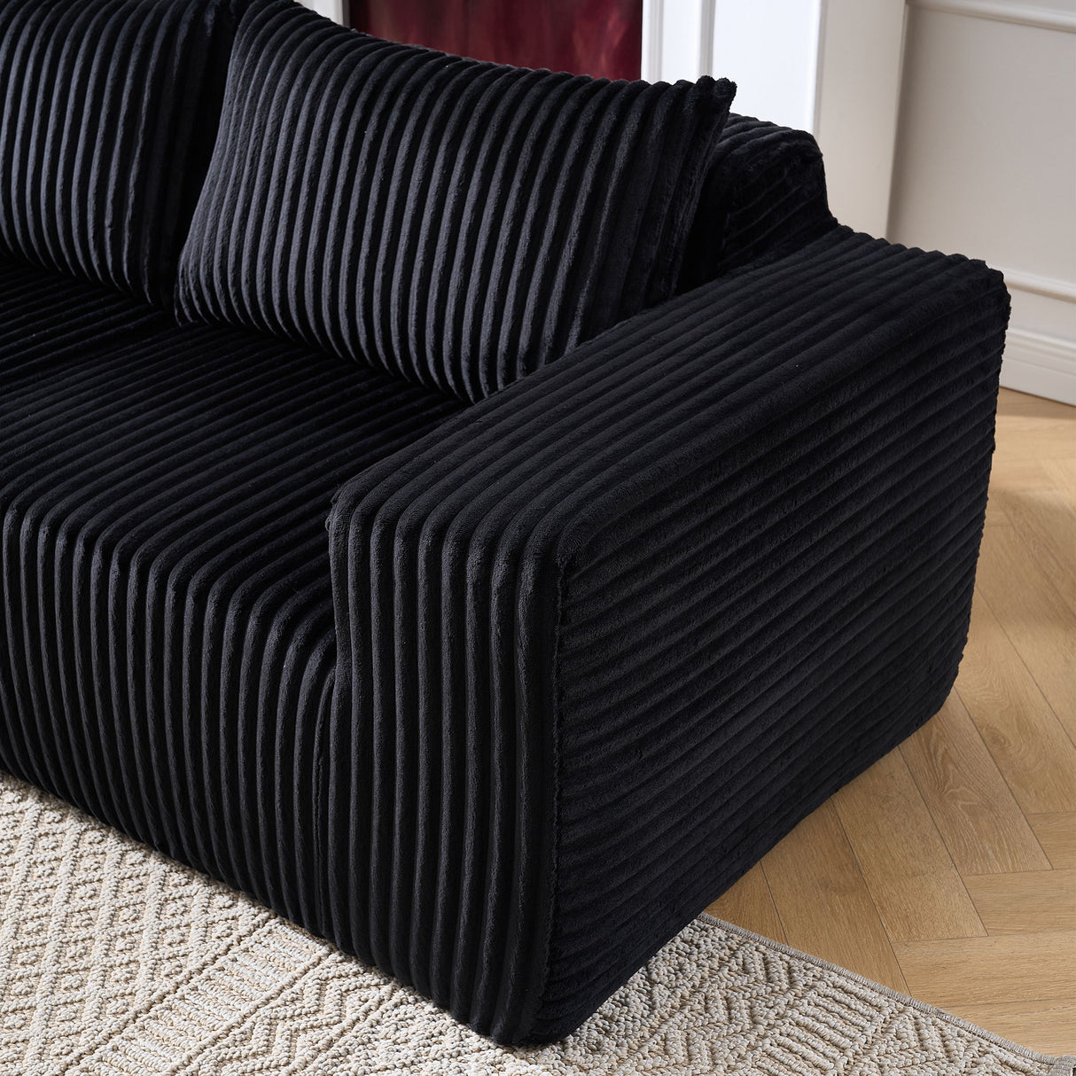 L - Shape Modern Minimalist Modular Sectional Sofa, Upholstered Cloud Couch With Deep Seats