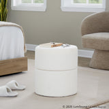 Spin - Ottoman - Cream Polyester Fabric