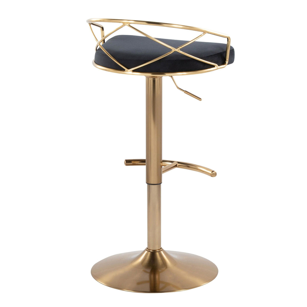 Charlotte - Glam Adjustable Swivel Barstool (Set of 2) - Gold Frame