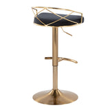 Charlotte - Glam Adjustable Swivel Barstool (Set of 2) - Gold Frame