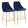 Marcel - Counter Stool With Gold Metal Frame (Set of 2)