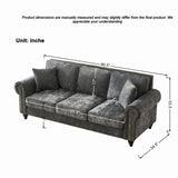 Modern 3 And 2 Seater Sofa With Rolled Arms, Tufted Upholstered Couch
