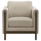 Islington - Fabric Upholstered Panel Arm Accent Chair - Taupe