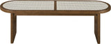 Canovia - Solid Wood And Faux Cane Bench