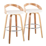 Grotto - 30" Fixed-Height Barstool (Set of 2) - White