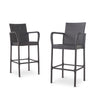 Outdoor Wicker Barstools With Rattan And Iron Frame