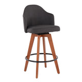 Ahoy - Contemporary Fixed-Height Counter Stool With Walnut Bamboo Frame (Set of 2)