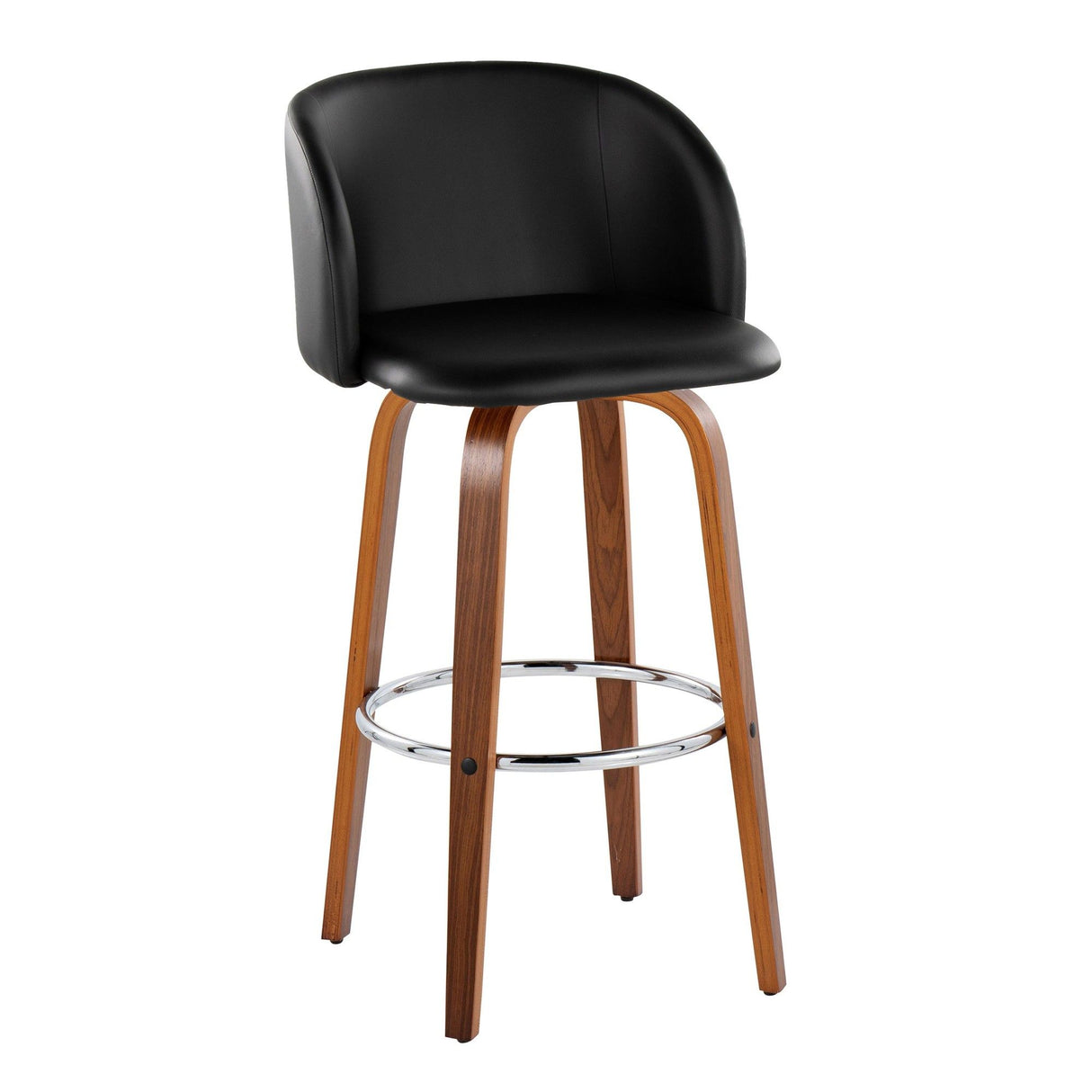 Fran - Fixed-Height Barstool (Set of 2) - Walnut Wood