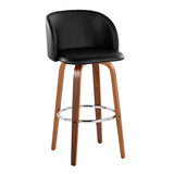 Fran - Fixed-Height Barstool (Set of 2) - Walnut Wood
