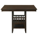 Finley - Square Counter Table With Storage Pedestal Dining Table - Espresso