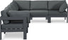 Nizuc - Outdoor Patio 6 Piece Modular Sectional With Gray Frame