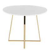 Cosmo - Dining Table - Gold Metal And White