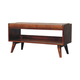 Solid Wood Bench With Upholstered Sea