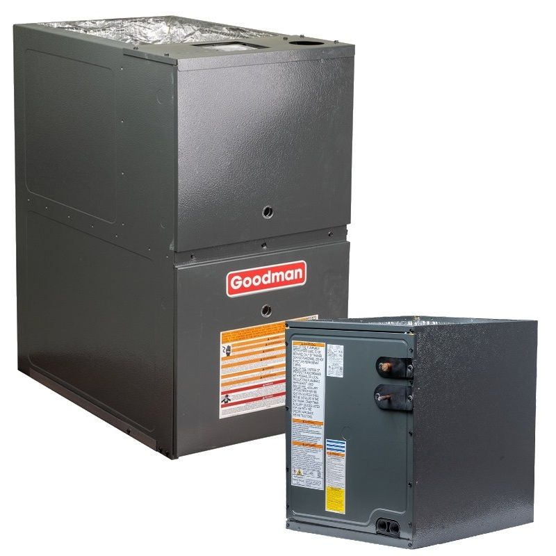 Goodman 1.5 Ton 80% AFUE 40,000 BTU Furnace and Coil System - Upflow - R32