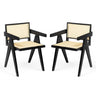 Chandigarh Arm Dining Chair With Natural Cane Design (Set of 2)