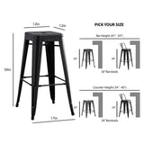 Backless Bar Stools (Set of 2) - Black