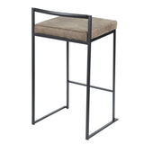 Fuji - Stackable Counter Stool With Cushion - Black Metal