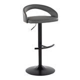 Grotto - Upholstered Adjustable Barstool - Black Metal Base