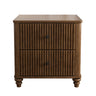 Fluted Nightstand With 3 Drawers