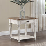 Florian - End Table - Oak & Antique White