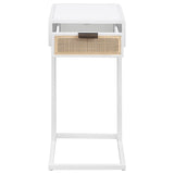 Amherst - 1-Drawer Radio Weave Cane Metal Side Table