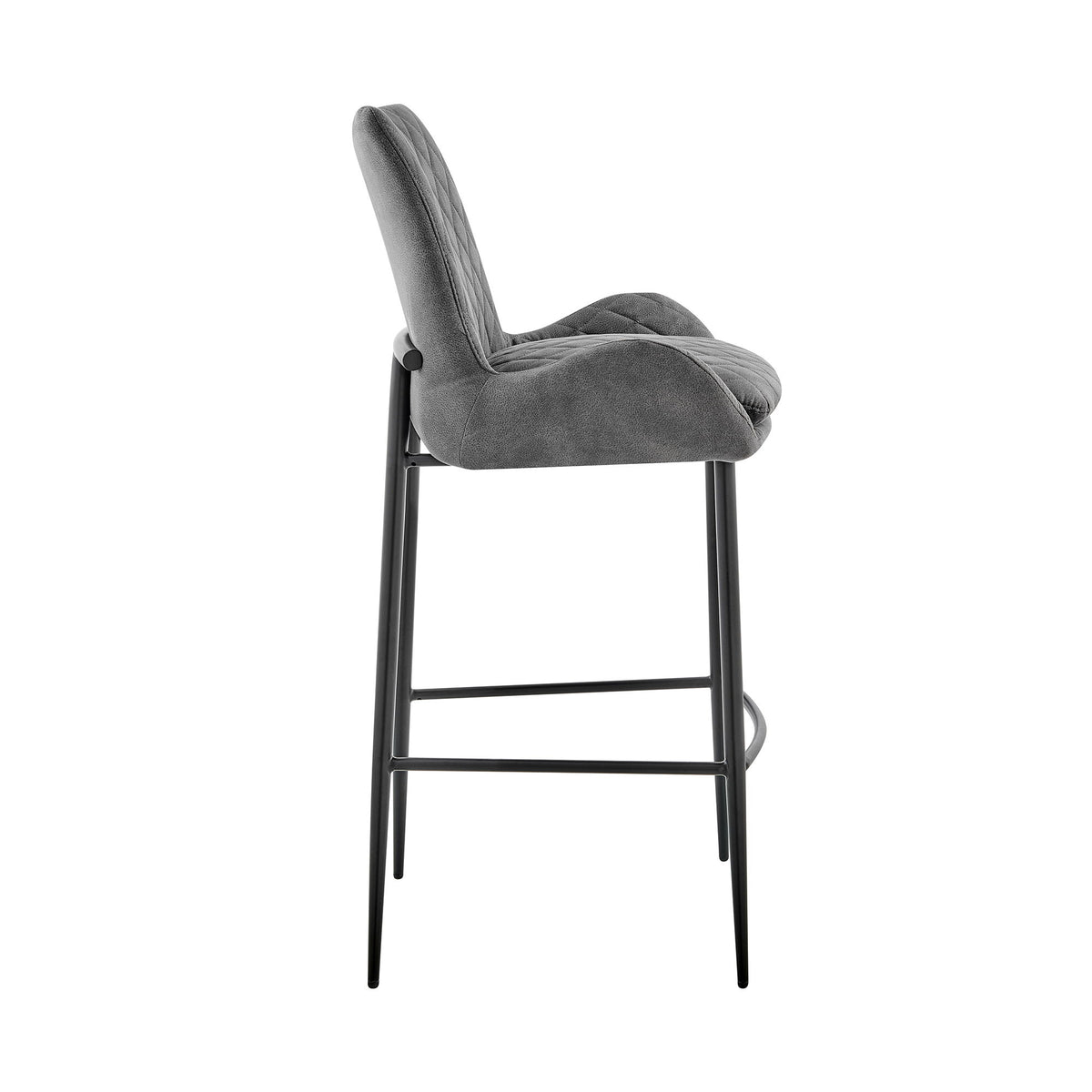 Panama - Fabric 30" Bar Height Bar Stool (Set of 2) - Charcoal / Black