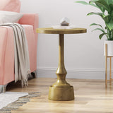 Modern Aluminum Accent Table With Raw Brass, Elegant Design, weight And Durable - Antique Brass
