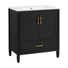Elegant Fluted Bathroom Vanity With Sink, Soft Close Doors & Drawer
