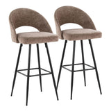 Renee - Upholstered Fixed-Height Barstool (Set of 2) - Black Base
