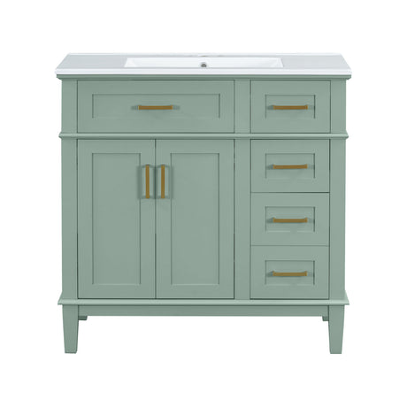 Modern Bathroom Vanity With Ceramic Sink, Soft Close Storage Cabinet