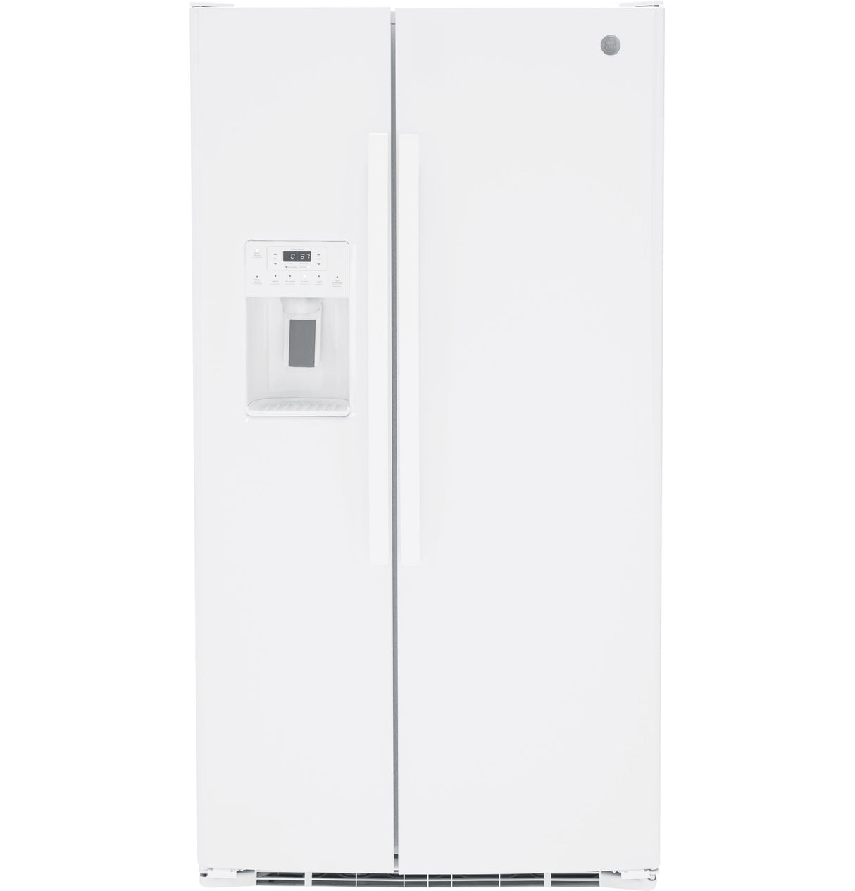 GE GSE25GGPWW 36 in. 25.3 cu. ft. Side by Side Refrigerator with Ice & Water Dispenser - White