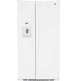 GE GSE25GGPWW 36 in. 25.3 cu. ft. Side by Side Refrigerator with Ice & Water Dispenser - White
