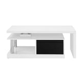 Buck II - Coffee Table With Swivel Top - White & Black High Gloss