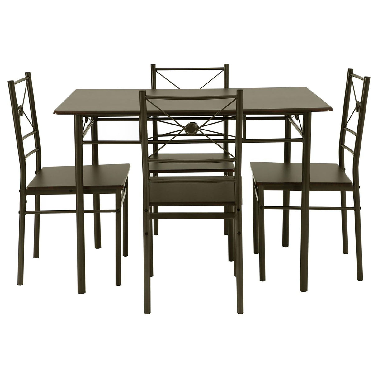 5 Piece Rectangle Dining Set With Tubing Base