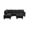 L - Shaped 3 Piece Sectional Sofa With Chaise, Storage Ottoman & Cup Holders