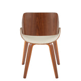 Fabrizzi - Mid-Century Modern Dining / Accent Chair - Walnut / Cream Fabric