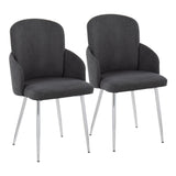 Dahlia - Contemporary Dining Chair (Set of 2) - Chrome Metal