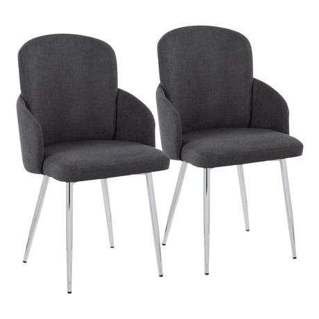 Dahlia - Contemporary Dining Chair (Set of 2) - Chrome Metal
