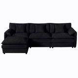 Modern Comfy Deep Seat Modular Sectional Sofa Cloud Couch With Ottoman