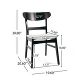 Dining Chairs With Upholstered Seat (Set of 2) - Black / Light Beige