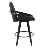 Cosmo - Fixed-Height Counter Stool (Set of 2) - Black Bamboo Base, Black Footrest