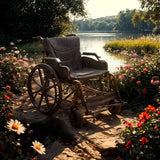 Lightweight Foldable Transport Wheelchair For Adults With Double X Force Support