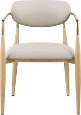 Ronda - Vegan Leather Upholstered Dining Arm Chair - Natural Legs