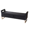 Wide Storage Soft Ottoman Bench With Armrests