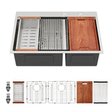 Topmount Drop In Kitchen Sink With Double Bowl Design