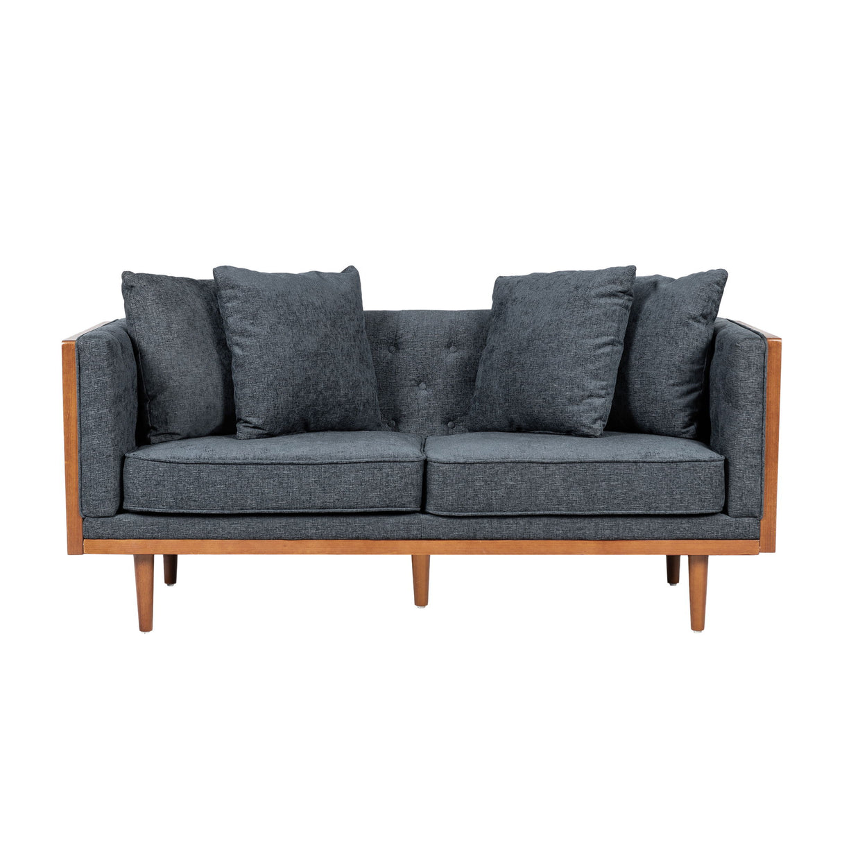 Retro Modern Loveseat With Button Tufted Upholstery