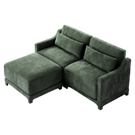 Stylish Sofa With Ottoman And Lumbar Pillows, Ergonomic Design