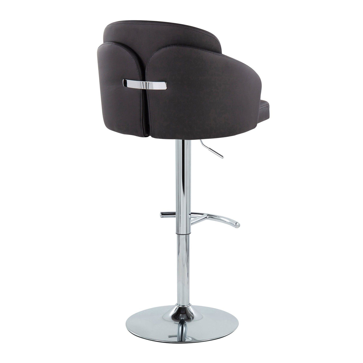 Dahlia - Contemporary Adjustable Barstool (Set of 2) - Chrome Metal Frame