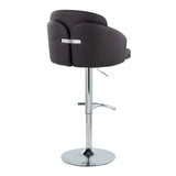 Dahlia - Contemporary Adjustable Barstool (Set of 2) - Chrome Metal Frame