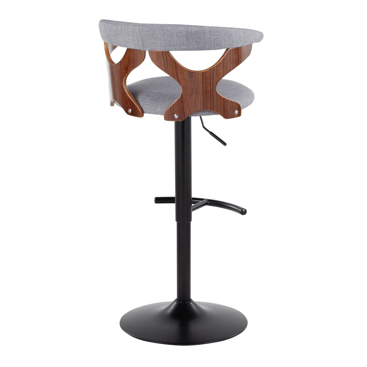 Gardenia - Adjustable Barstool (Set of 2) - Black Base And Walnut Backrest
